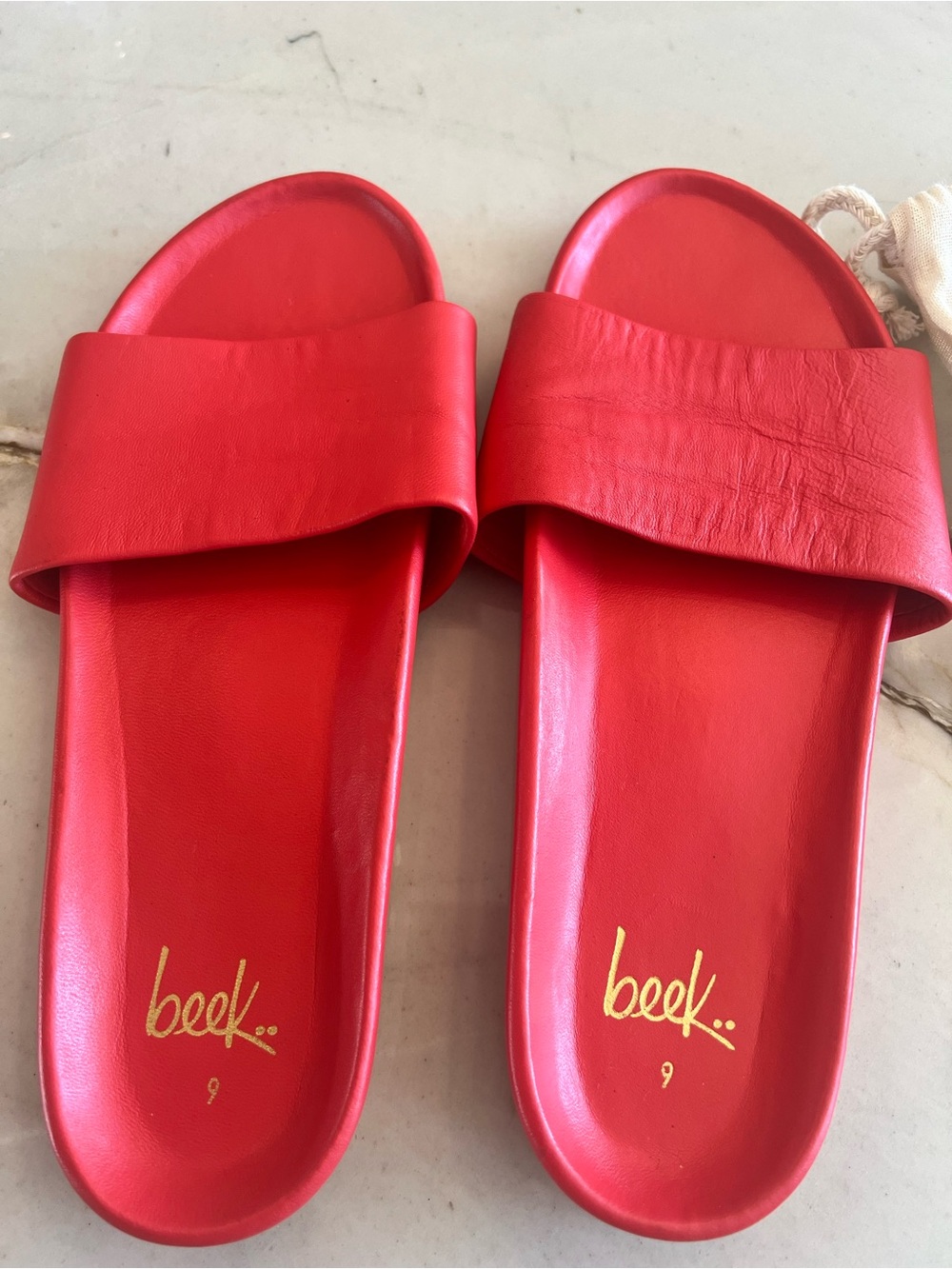 Beek Cherry Red Slide Sandals - Women's Slip-On Slides - Picture 2 of 10